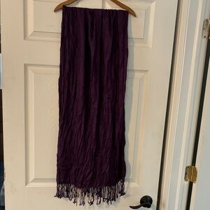 Purple Pashmina Head Wrap Scarf Fringe